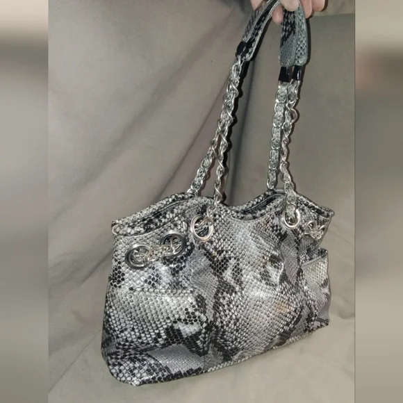 NICOLE BY NICOLE MILLER SNAKESKIN EMBOSSED BAG - Picture 6 of 16